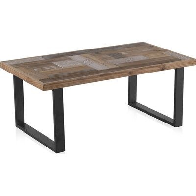 Table basse bois naturel et métal style rustique contemporain RECOLLECTION