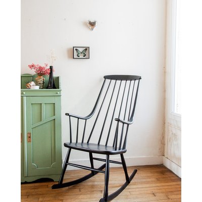 Rocking-chair en hêtre Alibert N°39 - Bon état DEBONGOUT