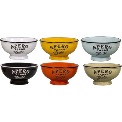 Bols à apéro colorés Brasserie bistrot (Lot de 6) ANTIC LINE CRÉATIONS