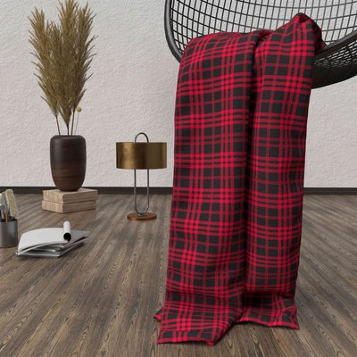 Plaid polaire TARTAN SOLEIL D OCRE