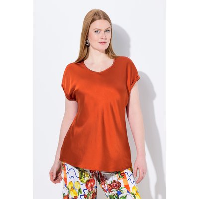 Blouse en satin. Col rond à couture ULLA POPKEN