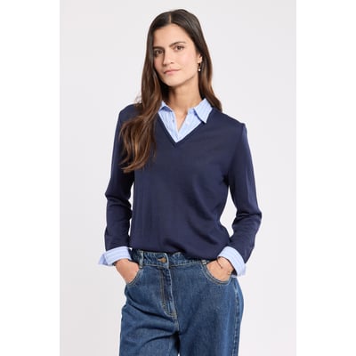 Pull trompe l'oeil en laine ARMOR-LUX