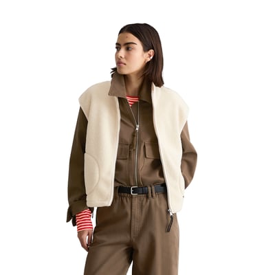 Gilet Teddy relaxed en polyester recyclé MARC O’POLO DENIM