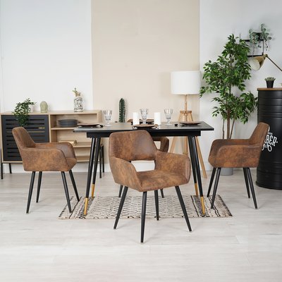 Table à manger extensible à allonge avec 4 chaises,WHALEN CROMWELL MEUBLES COSY