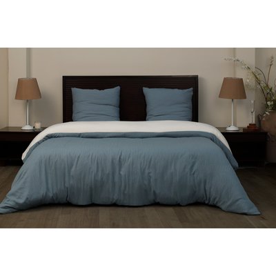 Parure housse de couette bicolore avec 2 taies, gaze de microfibre C DESIGN HOME TEXTILE