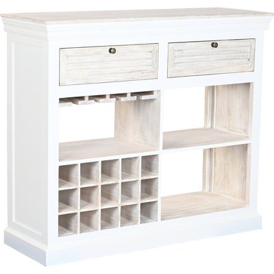 Meuble range bouteilles  en bois de manguier style méditerranéen RECOLLECTION