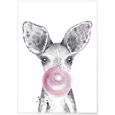 Affiche 'Bulle de Kangourou Rose' L'AFFICHERIE