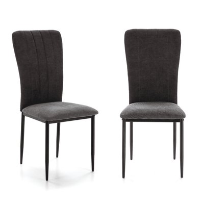 Lot de 4 chaises en tissu avec pieds en métal noir L43 cm - HOLLY CALICOSY