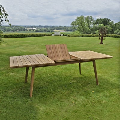 Table extensible rectangulaire teck Flora 180/240 x 100 cm TECK ATTITUDE