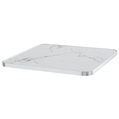 Plateau de table carré en mélaminé avec cerclage en aluminium 60 x 60 cm OVIALA
