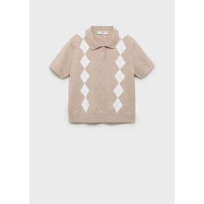 Pull à losanges col polo MANGO