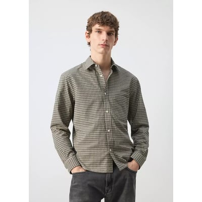 Chemise regular fit à carreaux en coton MANGO MAN