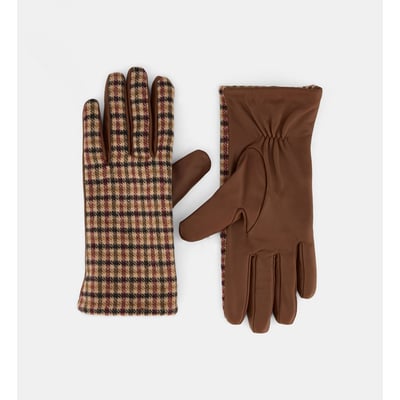Paire de gants bi matière calel cuir et laine GALERIES LAFAYETTE
