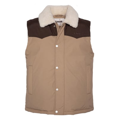Blouson rancher bicolor sans manche SCHOTT