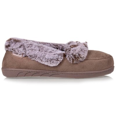 Chaussons Mocassins en suédine et bordure imitation fourrure ISOTONER
