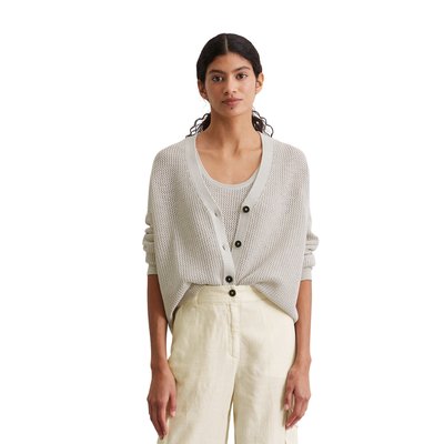 Cardigan avec structure en filet loose en coton et lin mélangés MARC O'POLO