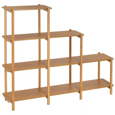 Étagère escalier 4 plateaux bambou 120x29x105cm WADIGA