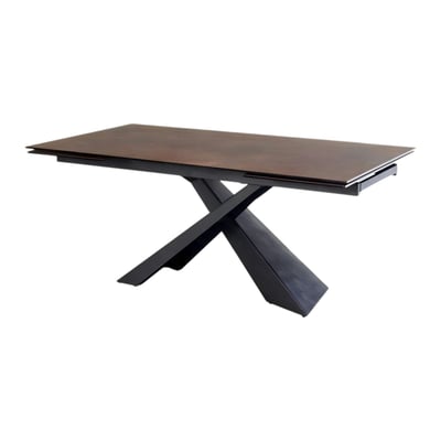 Table extensible en céramique effet rouille 180-280 cm LOMBARDIE PIER IMPORT