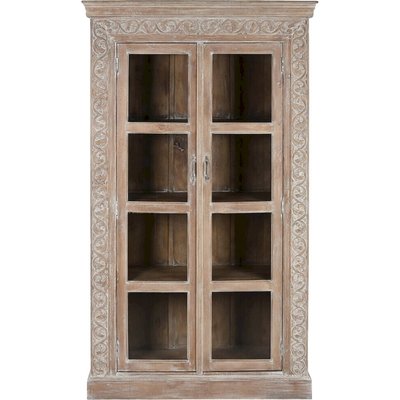 Vitrine élégante en bois de manguier  décapé RECOLLECTION