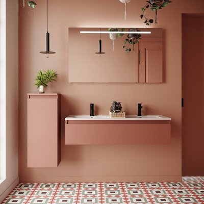 Ensemble double vasque 1 tiroir + miroir - HUDSON HOMIFAB