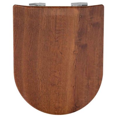 Abattant wood slim avec descente assistée esprit chêne rustique" HOME MAISON