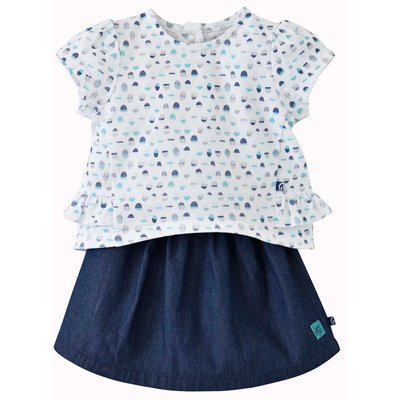 T-shirt et jupe short menthe a l'eau SUCRE D'ORGE