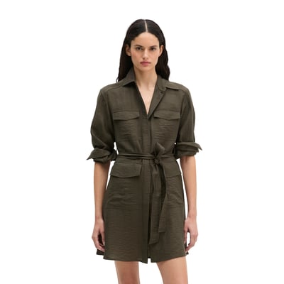 Robe style safari flared en mélange viscose-lin MARC O'POLO