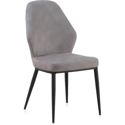 Chaise grise tapissée pieds métal  élégance et confort RECOLLECTION