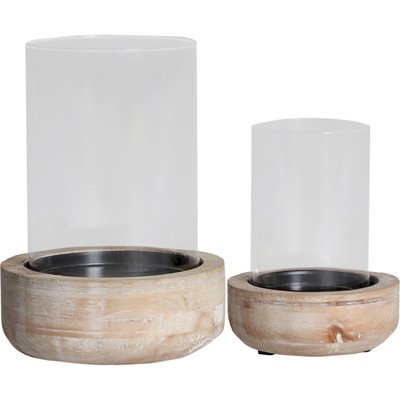 Bougeoirs en bois rond (lot de 2), Vichel RECOLLECTION