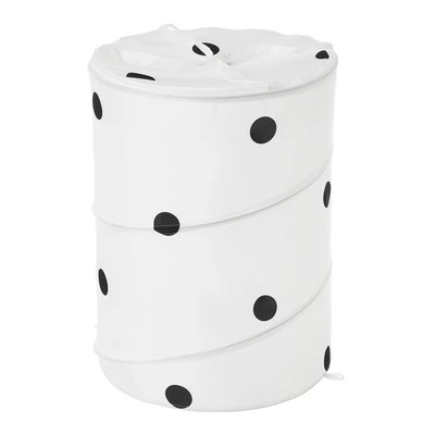 Panier à linge en polyester pois noirs WADIGA