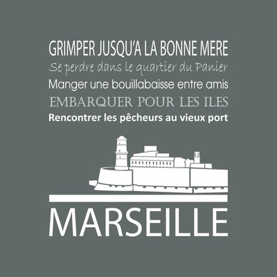 Tableau Mural Marseille ILLUSTRATION CEANOTHE