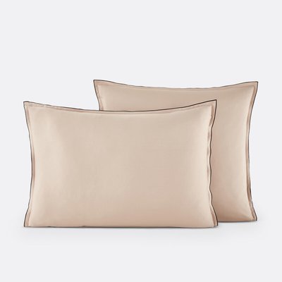 Kissenbezug Victor uni, vorgewaschener Baumwoll-Satin LA REDOUTE INTERIEURS