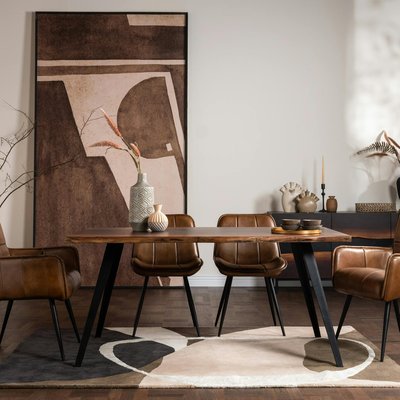 Table à manger en bois d'acacia avec bords naturels 160 cm BRERA PIER IMPORT