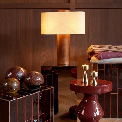Dryade Walnut-Stained Ash/Linen Table Lamp AM.PM