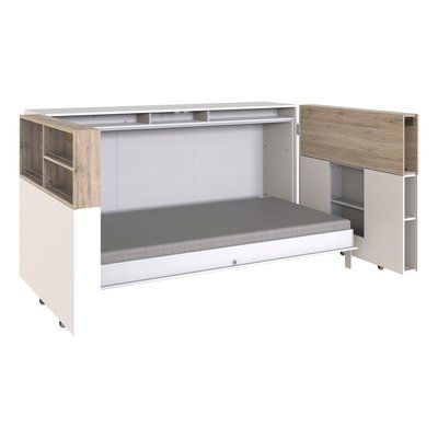 Lit escamotable horizontal 90x200 avec aménagement de lit - L212 cm CALICOSY
