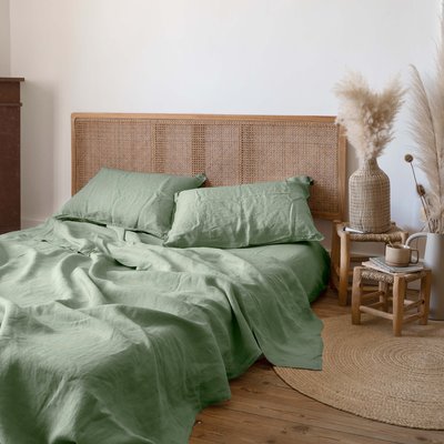 Drap de lit lin lavé SONGE CARRE BLANC