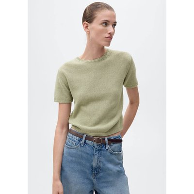Pull en maille de coton manches courtes MANGO