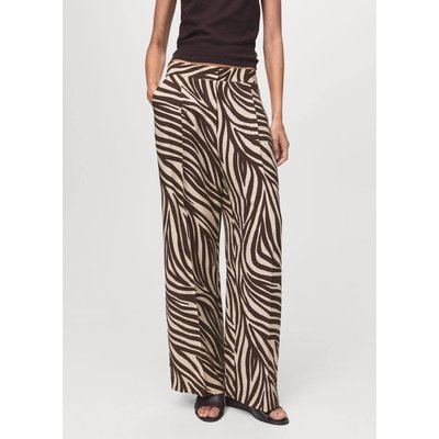Pantalon droit à pinces zèbre MANGO