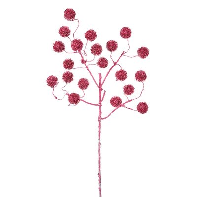 Branche de pompons de noël pailletés artificielle H94 SIA DECO