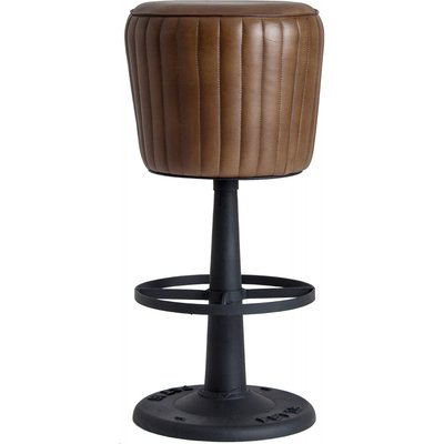 Tabouret en cuir rond, Seney RECOLLECTION