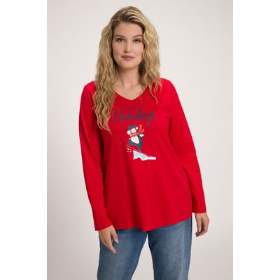 T-shirt, pingouin skieur, Classic, col V ULLA POPKEN