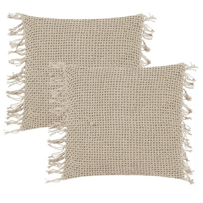 Housses de coussin macramé à franges RAFIKI-lot de 2 MAGMA HEIMTEX
