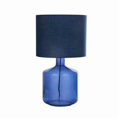 Blue Glass Table Lamp with Shade SO'HOME