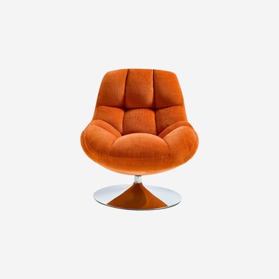 Fauteuil pivotant en tissu et métal chromé MOGLIANO HABITAT