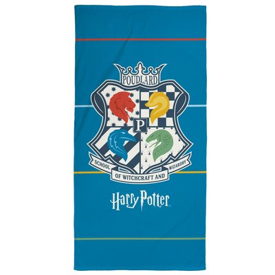 Bedrukt strandlaken, 100% katoen, HARRY POTTER WAPENSCHILDEN HARRY POTTER
