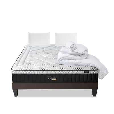 BELLECOUR LITERIE | Pack Prêt à dormir CELESTIN 2.0 160x200 cm | Matelas Mémoire de forme + Sommier + Accessoires BELLECOUR