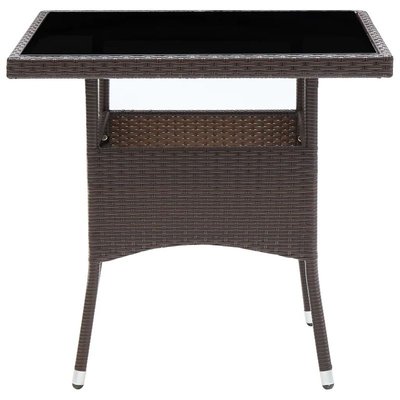 Table d'extérieur en rotin et verre HOME MAISON