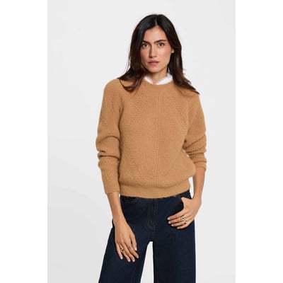 Pull col rond détails chemise MORGAN