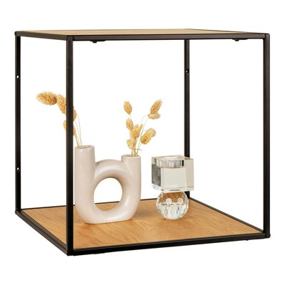 Etagère cube design effet bois clair et métal noir TALLINN PIER IMPORT