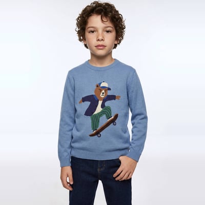 Pull avec motif brodé contenant de la laine MONOPRIX